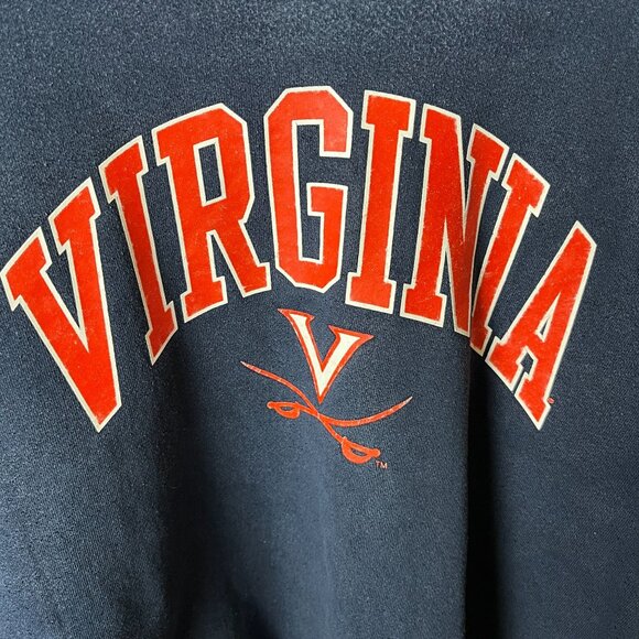 Vintage Y2K University of Virginia Navy Blue Crewneck Sweatshirt Classic - Picture 5 of 13
